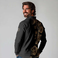 Belize Gold Orchid Long Sleeve Polo Shirt Luxury Stylized