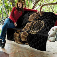 Belize Gold Orchid Quilt Luxury Stylized