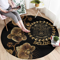 Belize Gold Orchid Round Carpet Luxury Stylized