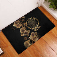 Belize Gold Orchid Rubber Doormat Luxury Stylized