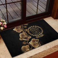 Belize Gold Orchid Rubber Doormat Luxury Stylized