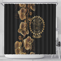 Belize Gold Orchid Shower Curtain Luxury Stylized