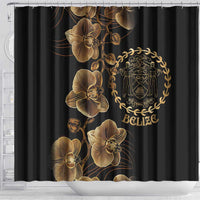 Belize Gold Orchid Shower Curtain Luxury Stylized