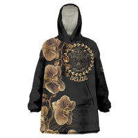 Belize Gold Orchid Wearable Blanket Hoodie Luxury Stylized