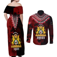 Anpi an Ayiti 1804–1806 Haiti Couples Matching Off Shoulder Maxi Dress and Long Sleeve Button Shirt Liberte ou la Mort!