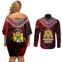 Anpi an Ayiti 1804–1806 Haiti Couples Matching Off Shoulder Short Dress and Long Sleeve Button Shirt Liberte ou la Mort!