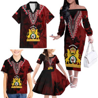 Anpi an Ayiti 1804–1806 Haiti Family Matching Off The Shoulder Long Sleeve Dress and Hawaiian Shirt Liberte ou la Mort!