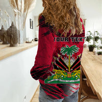 Personalised Haiti 1964 Women Casual Shirt Ayiti Coat Of Arms With Flag - Wonder Print Shop