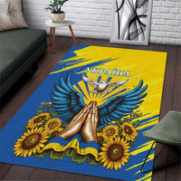 Ukraine Independence Day Area Rug Ukrainian Dove Sunflower - Wonder Print Shop