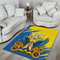 Ukraine Independence Day Area Rug Ukrainian Dove Sunflower - Wonder Print Shop