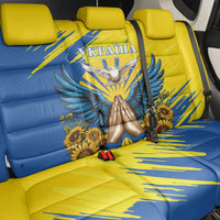 Ukraine Independence Day Back Car Seat Cover Ukrainian Dove Sunflower - Wonder Print Shop