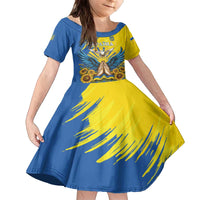 Ukraine Independence Day Family Matching Puletasi and Hawaiian Shirt Ukrainian Dove Sunflower - Wonder Print Shop