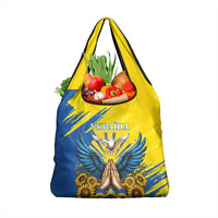 Ukraine Independence Day Grocery Bag Ukrainian Dove Sunflower