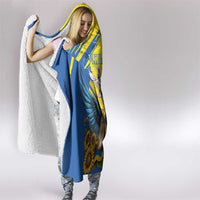 Ukraine Independence Day Hooded Blanket Ukrainian Dove Sunflower