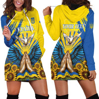 Ukraine Independence Day Hoodie Dress Ukrainian Dove Sunflower - Wonder Print Shop