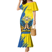 Ukraine Independence Day Mermaid Dress Ukrainian Dove Sunflower - Wonder Print Shop