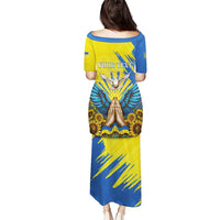 Ukraine Independence Day Puletasi Ukrainian Dove Sunflower - Wonder Print Shop
