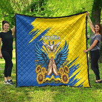 Ukraine Independence Day Quilt Ukrainian Dove Sunflower - Wonder Print Shop