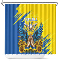 Ukraine Independence Day Shower Curtain Ukrainian Dove Sunflower