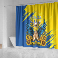 Ukraine Independence Day Shower Curtain Ukrainian Dove Sunflower