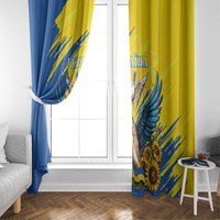 Ukraine Independence Day Window Curtain Ukrainian Dove Sunflower - Wonder Print Shop