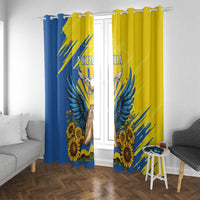 Ukraine Independence Day Window Curtain Ukrainian Dove Sunflower - Wonder Print Shop