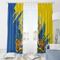 Ukraine Independence Day Window Curtain Ukrainian Dove Sunflower - Wonder Print Shop