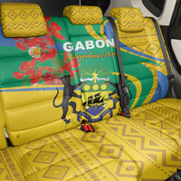 Gabon Independence Day Back Car Seat Cover Gabonaise Flamboyant African Pattern - Wonder Print Shop