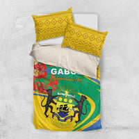 Gabon Independence Day Bedding Set Gabonaise Flamboyant African Pattern - Wonder Print Shop