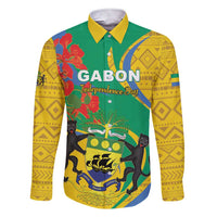 Gabon Independence Day Family Matching Short Sleeve Bodycon Dress and Hawaiian Shirt Gabonaise Flamboyant African Pattern - Wonder Print Shop