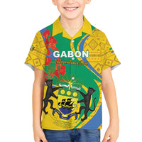 Gabon Independence Day Family Matching Tank Maxi Dress and Hawaiian Shirt Gabonaise Flamboyant African Pattern - Wonder Print Shop