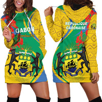 Gabon Independence Day Hoodie Dress Gabonaise Flamboyant African Pattern - Wonder Print Shop