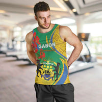 Gabon Independence Day Men Tank Top Gabonaise Flamboyant African Pattern - Wonder Print Shop