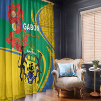 Gabon Independence Day Window Curtain Gabonaise Flamboyant African Pattern - Wonder Print Shop