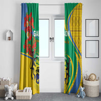 Gabon Independence Day Window Curtain Gabonaise Flamboyant African Pattern - Wonder Print Shop