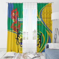 Gabon Independence Day Window Curtain Gabonaise Flamboyant African Pattern - Wonder Print Shop