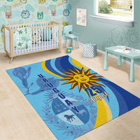 Uruguay Independence Day Area Rug Sol de Mayo Erythrina Crista Galli - Wonder Print Shop