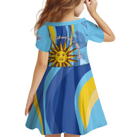Uruguay Independence Day Family Matching Off Shoulder Short Dress and Hawaiian Shirt Sol de Mayo Erythrina Crista Galli - Wonder Print Shop