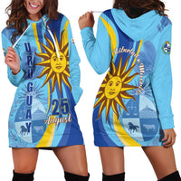 Uruguay Independence Day Hoodie Dress Sol de Mayo Erythrina Crista Galli - Wonder Print Shop