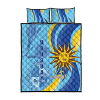 Uruguay Independence Day Quilt Bed Set Sol de Mayo Erythrina Crista Galli - Wonder Print Shop