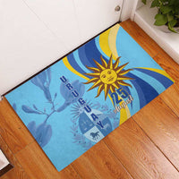 Uruguay Independence Day Rubber Doormat Sol de Mayo Erythrina Crista Galli - Wonder Print Shop