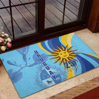 Uruguay Independence Day Rubber Doormat Sol de Mayo Erythrina Crista Galli - Wonder Print Shop