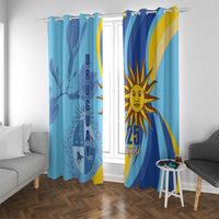 Uruguay Independence Day Window Curtain Sol de Mayo Erythrina Crista Galli - Wonder Print Shop