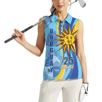 Uruguay Independence Day Women Sleeveless Polo Shirt Sol de Mayo Erythrina Crista Galli - Wonder Print Shop