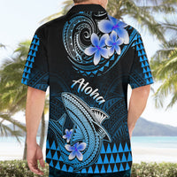 Hawaii Hawaiian Shirt Polynesian Shark with Kakau Blue Version - Wonder Print Shop