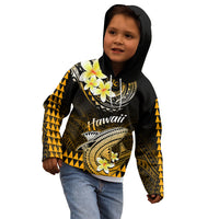 Hawaii Kid Hoodie Polynesian Shark with Kakau Gold Version - Wonder Print Shop