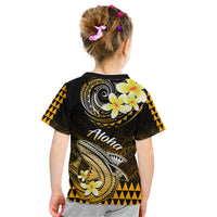 Hawaii Kid T Shirt Polynesian Shark with Kakau Gold Version - Wonder Print Shop