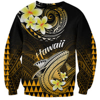 Hawaii Sweatshirt Polynesian Shark with Kakau Gold Version - Wonder Print Shop