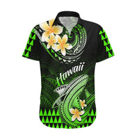 Hawaii Hawaiian Shirt Polynesian Shark with Kakau Green Version - Wonder Print Shop