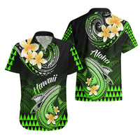 Hawaii Hawaiian Shirt Polynesian Shark with Kakau Green Version - Wonder Print Shop